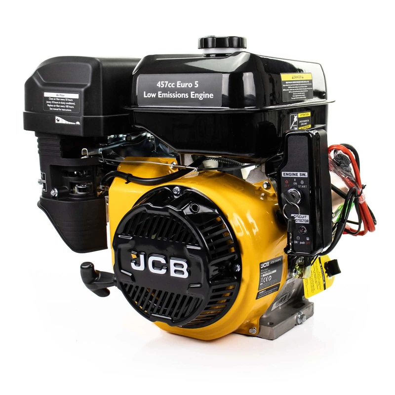 JCB High Power 15hp Replacement Petrol Engine, 25.4mm, 1”, Electric Start 457cc, 4 Stroke, OHV, Horizontal Shaft Ideal for Pressure Washers, Chippers, Tillers, Karts & More 3 Year Warranty