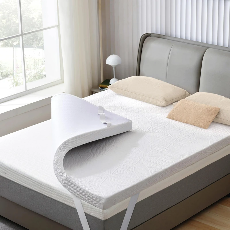 SINWEEK 2 Inch Gel Memory Foam Mattress Topper with Cooling Cover Ventilated Soft Mattress Pad, Bed Topper, CertiPUR-US Certified, Twin Size, Purple