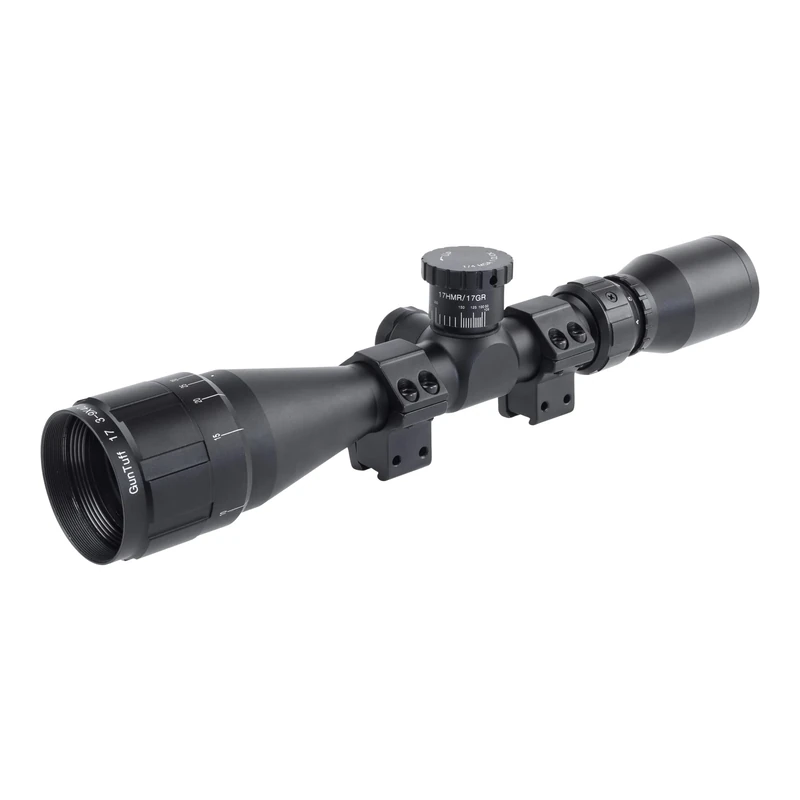 GunTuff 17 3-9x40 AO Rifle Scope BDC Turret .17HMR PX Adjustable + 11mm Mounts