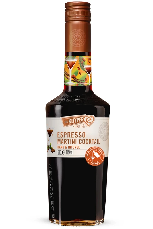 De Kuyper Espresso Martini Cocktail - Pre-Mixed and Ready to Serve, 50cl 14.5% ABV