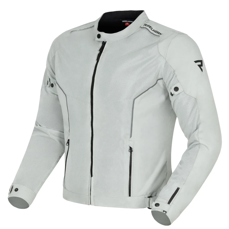 REBELHORN Men's Wave Motorcycle Jacket, Gray, XL