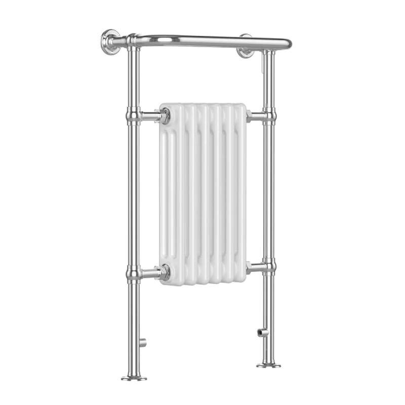iBathUK Ascot Traditional Towel Radiator Rail, Curved Towel Warmer, 6 Column Floor Mounted Heated Towel Rail for Bathroom- 952x568mm