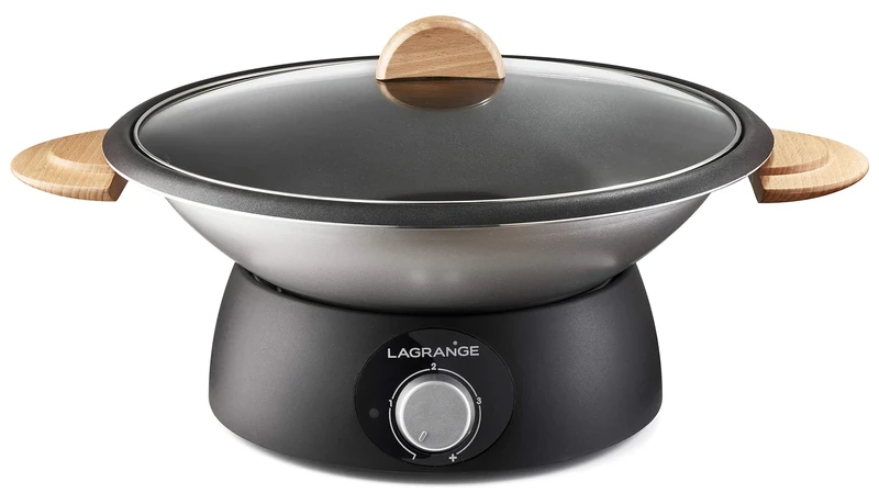LAGRANGE 349020 Wok Classic, Aluminium Glass Wood