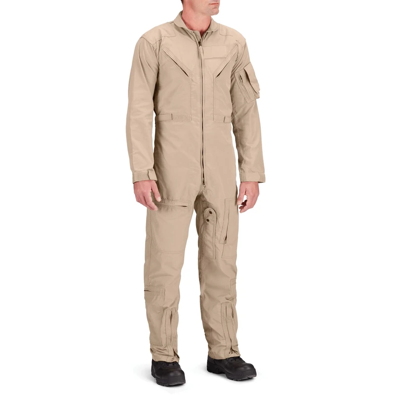 Propper Men's Poly Cotton Twill 27/P Flyers Coverall Jumpsuit, Tan, XS