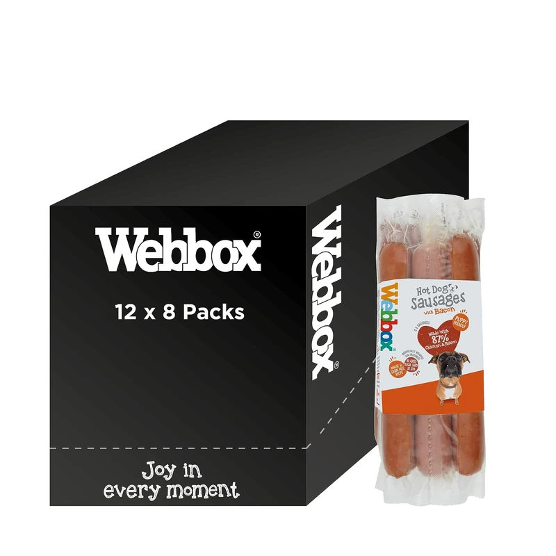 Webbox Hot Dog Sausages Dog Treats - 12 x 8 Packs