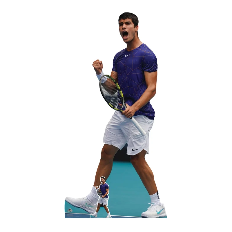 Star Cutouts CS1165 Carlos Alcaraz Tennis Cardboard Cutout With Mini