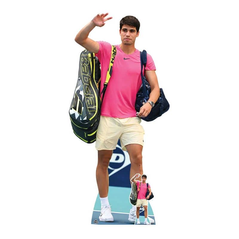 Star Cutouts CS1107 Carlos Alcaraz Tennis Player Cardboard Cutout with Mini - Perfect for Fans and Event Decorations