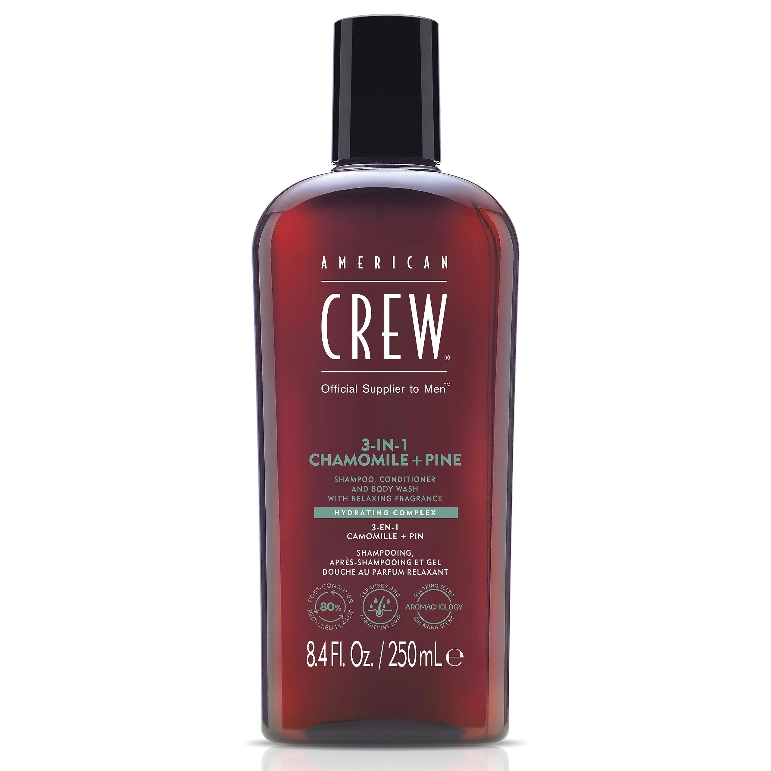 American Crew 3-in-1 Shampoo, Conditioner and Body Wash Chamomile and Pine, 250 ml