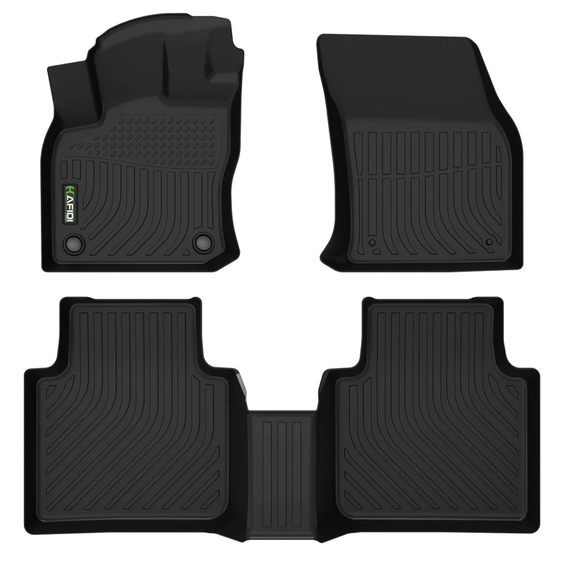 HAFIDI® Floor Mats Fit for 2018-2024 VW Tiguan All Weather Protection TPE Anti-Slip Automotive Floor Liners, Fits 1st & 2nd Row Full Set Custom Volkswagen Tiguan Accessories, Black