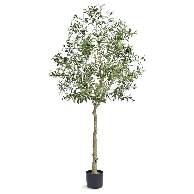 VEVOR Artificial Olive Tree, 1.8 m Tall Faux Plant, Secure PE Material & Anti-Tip Tilt Protection Low-Maintenance Plant, Lifelike Green Fake Potted Tree for Home Office Warehouse Decor Indoor Outdoor