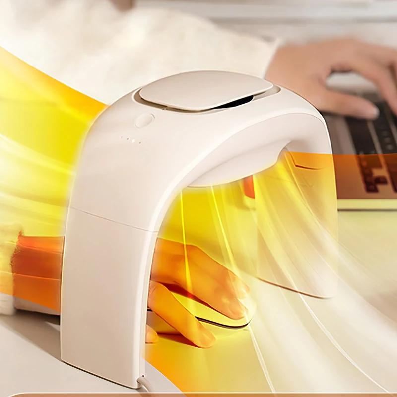 Nauttxon Desk Mouse Pad Hand Warmer Super Quiet, 230v 100w Heated Mouse Pad Hand Warmer - Energy Efficient Ceramic Office Desk warmer with Thermostat Low Wattage - white