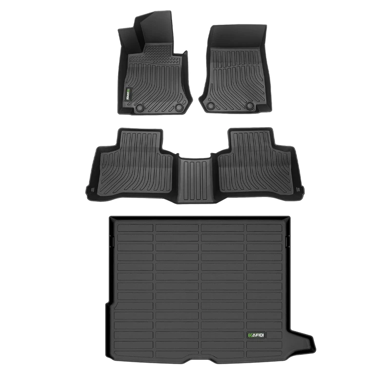 HAFIDI® Floor Mats & Cargo Liner Set Fit for 2016-2022 Mercedes Benz GLC丨GLC 300丨GLC 350e丨4Matic丨All Weather Protection TPE Anti-Slip Automotive Full Set Floor Liners Custom Accessories - Black