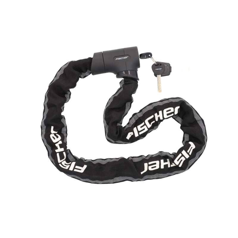 FISCHER PROTEC Plus+ CK100 Bicycle Chain Lock, Steel, Safety Art-Certified, with 3 Keys, Black, Pack of 1