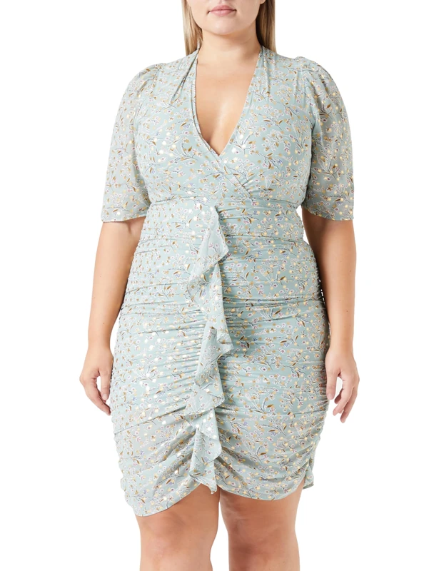 nelice Women's Casual Dress, Green Multicoloured, XL