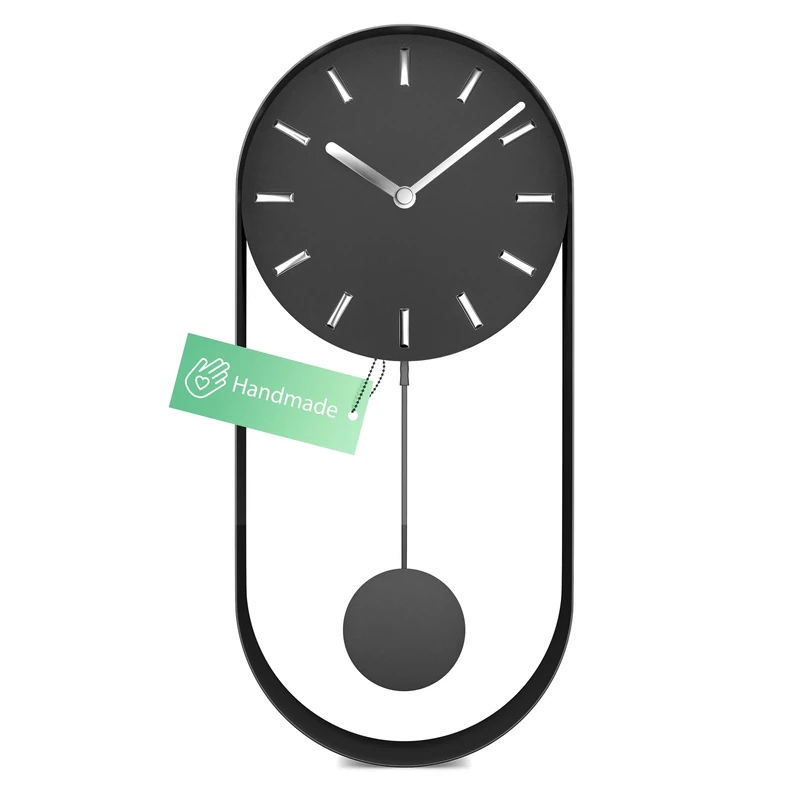 Mebus Wall Clock, Metal, Black, 40 cm