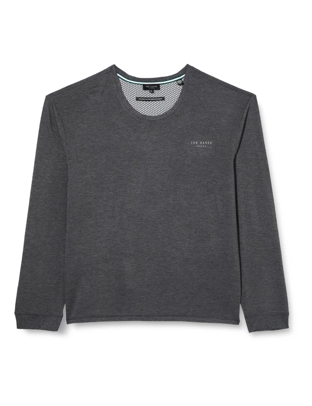 Ted Baker Men's Supersoft Jersey Lounge Long Sleeve Top, Size L Dark Grey Marl