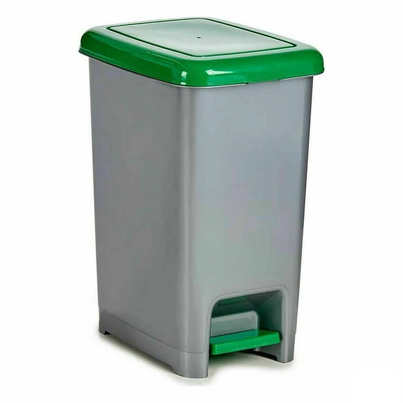 BigBuy Home Plastic Green Pedal Recycling Bin (8 Units)
