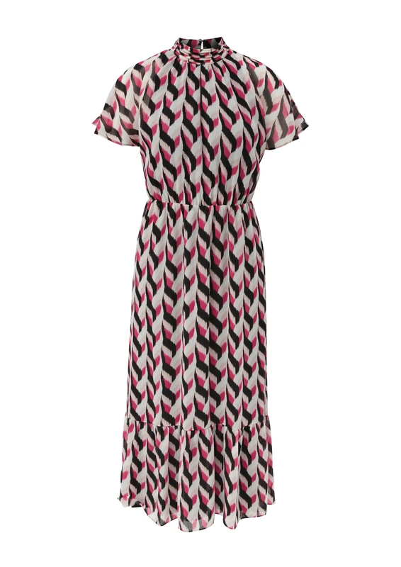 s.Oliver BLACK LABEL Women's 2141549 Maxi Dress with All-Over Print, 99B2, 20