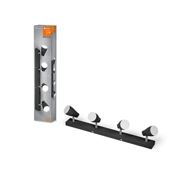 LEDVANCE Led Spot Pear Ceiling-Mounted Spot 600Mm, Black, 17.2W, 840Lm, Directional Light with Warm White Light Color, with Flexible Gu10 Head, Gu10 Lamp Included, Ip20, 2700K