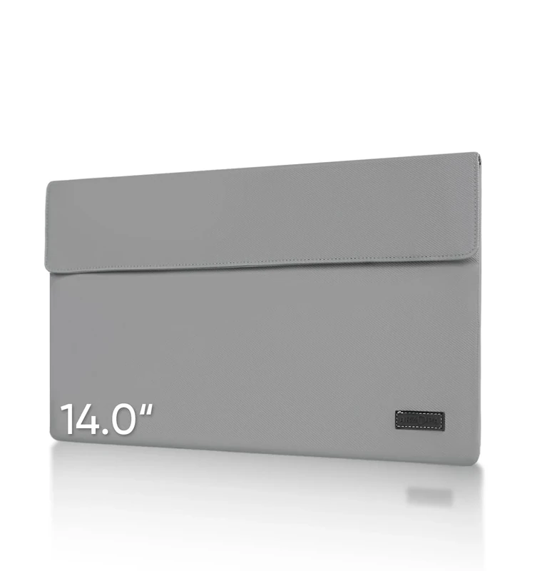 ARZOPA 14.0" Portable Monitor Sleeve PU Leather Storage Bag, Waterproof Material, Bottom Layer Material, Soft Lining, With Strong Magnetic Closure, Can Be Rolled Up For Storage, Easy To Carry (Grey) - Image 1