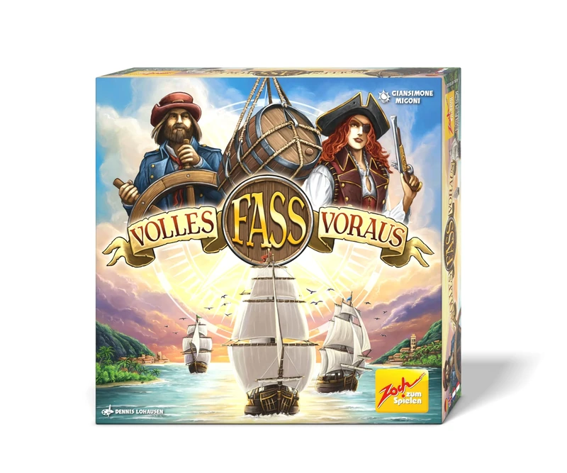 Zoch 601105192 – Full Barrel Ahead (Board Game) – Fas(s) Zinierendes Family Game for Children and Adults from 10 Years, Game for 2-4 Players, Approx. 40 Minutes Playing Time