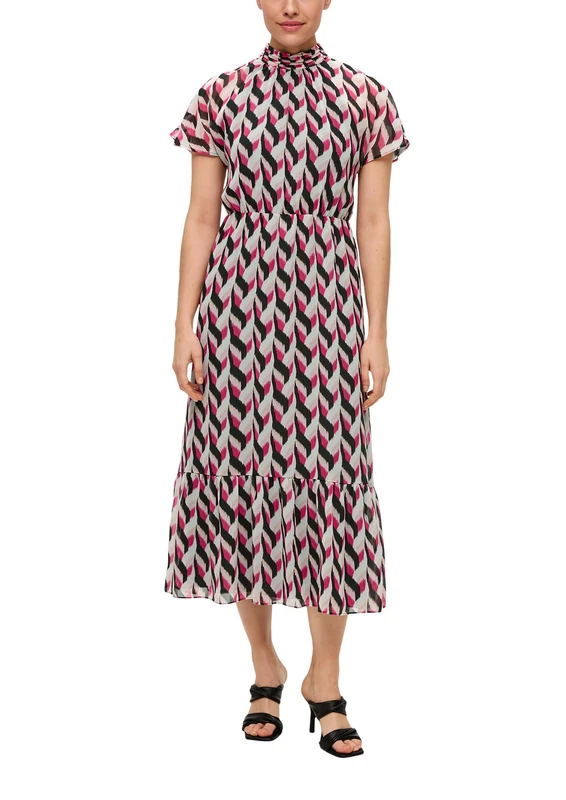 s.Oliver BLACK LABEL Women's 2141549 Maxi Dress with All-Over Print, 99B2, 8