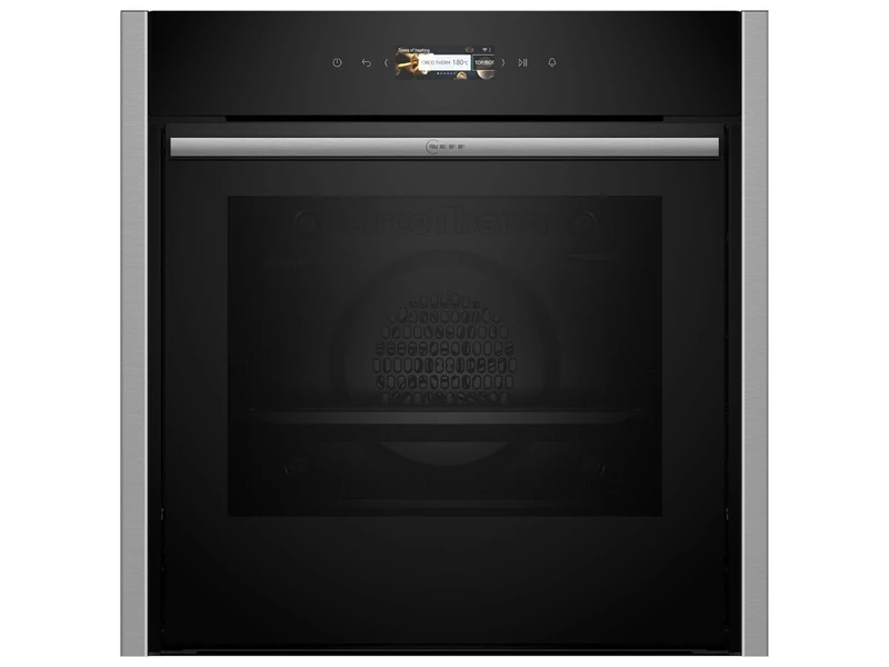 Neff CircoTerm, Slide and Hide B54CR71N0, N70, 60 x 60 cm, Stainless Steel, 3.7 Inch Full Touch TFT Colour and Graphic Display, Pyrolysis, Home Connect, Soft Opening and Close