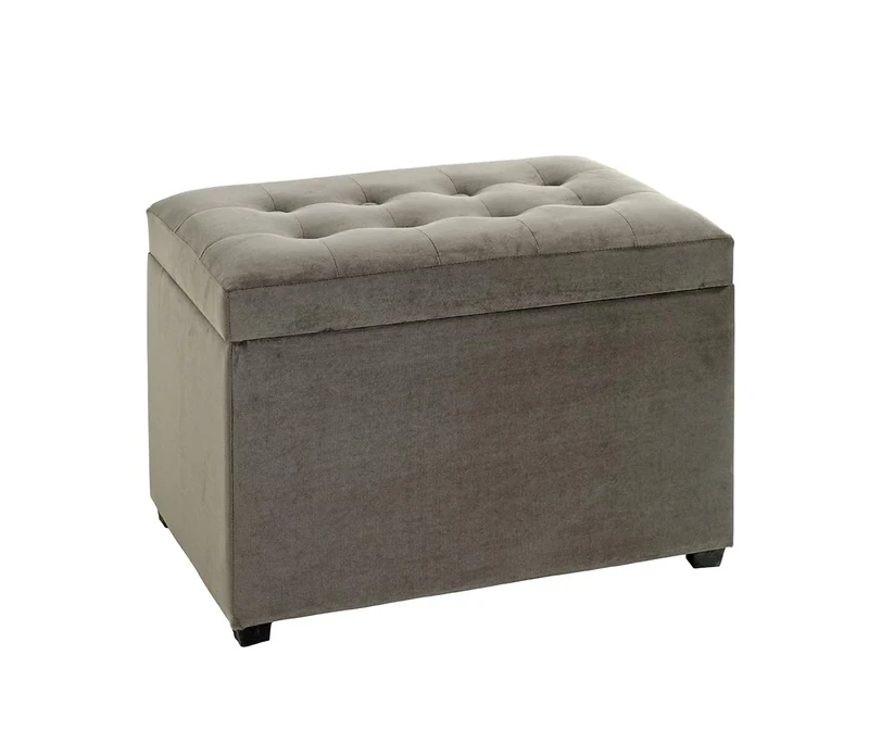 HAKU Möbel Storage Bench Anthracite, Mdf, Fabric - Size: W 58 cm X H 42 cm X D 39 cm, Style: Art Deco