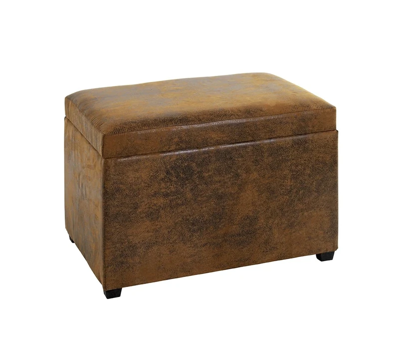 HAKU Möbel Storage Bench Brown, Vintage, Mdf, Fabric - Size: W 58 cm X H 42 cm X D 39 cm, Style: Industrial