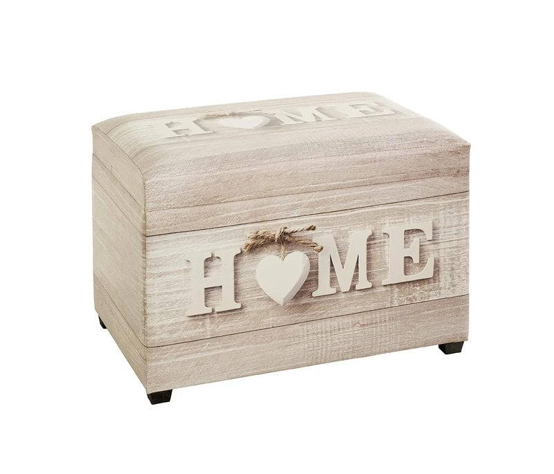 HAKU Möbel Storage Bench Motif, Synthetic Fabric With Leather Look, Mdf - Size: W 58 cm X H 42 cm X D 39 cm, Style: Industrial