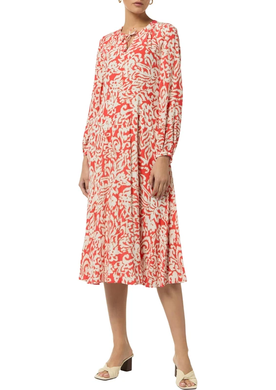 comma Women's 2145041 Dress, Red|White-42A5, 14