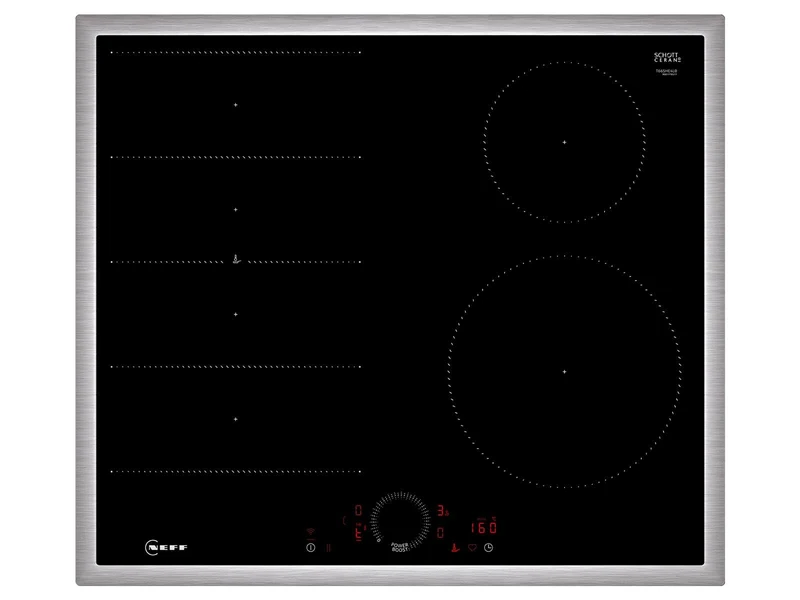 NEFF T66SHE4L0, N 70, Induction Hob, Self-sufficient Glass Ceramic Hob, 60 cm Wide, Twist Touch, Flex Induction, Home Connect, Smart Hood Automatic, Overlay, Black