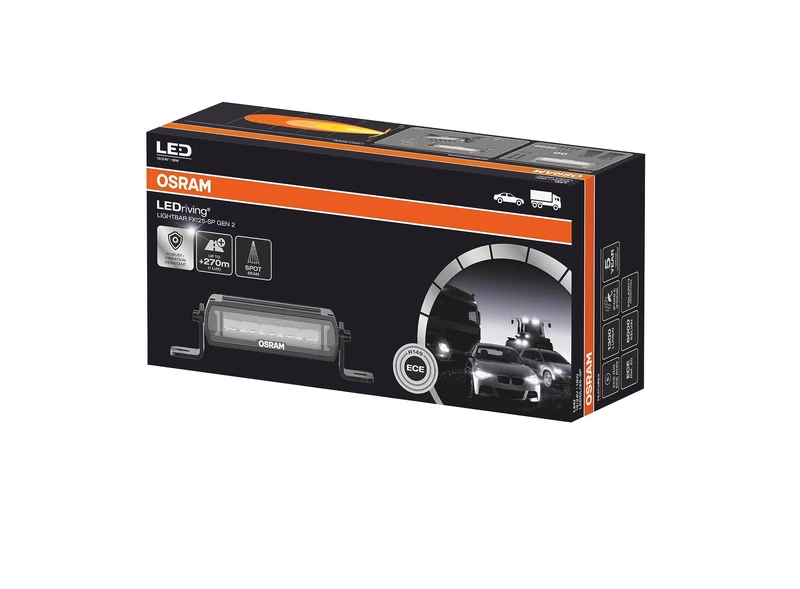 OSRAM LEDriving® Lightbar FX125-SP GEN 2, LED Driving Light, 6000K, 1300lm, Up to 270m Long Light Beam, 12V/24V, ECE Approved