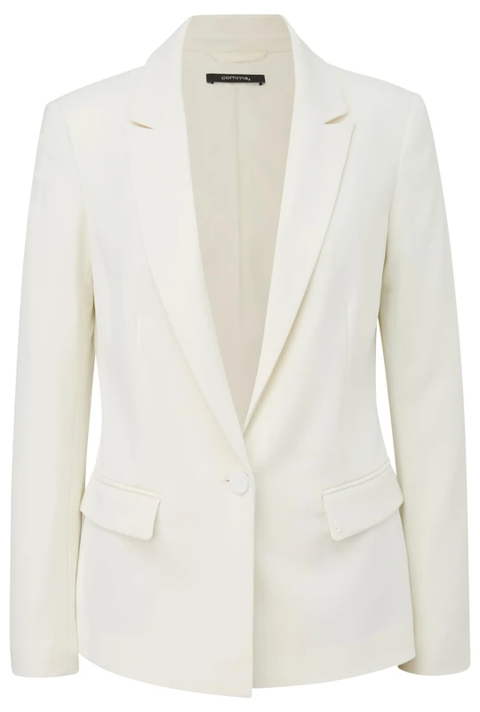 comma Women's 2144145 Business Suit Jacket, White 0120, 18