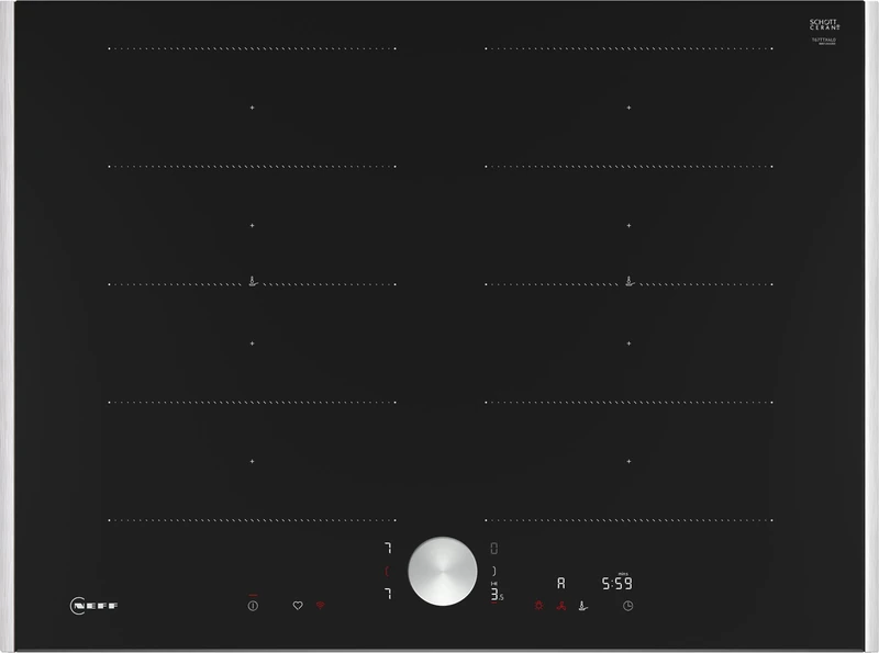 Neff, Home Connect T67TTX4L0 Self-contained Flex Induction Hob with Twist Pad Control, N90, Width 70 cm, Black with Frame