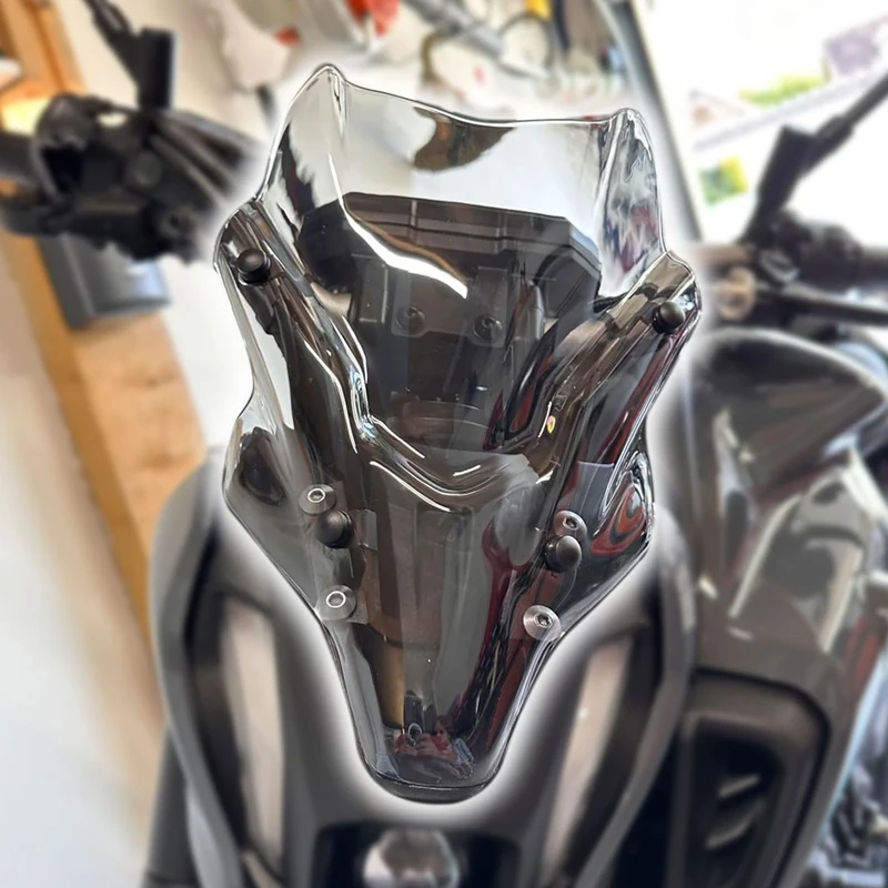 Midimttop Motorcycle WindScreen Windshield Windproof Protector Flyscreen Pare-brise Front Fairing Win Deflector Compatible with Ya-ma-ha MT-07 MT07 MT 07 Accessories 2021 2022 2023 (Light Grey)