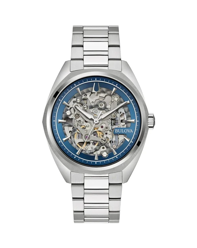 Bulova 96A292 Automatic Watch - 41mm Blue Dial, Steel, Luminous Hands