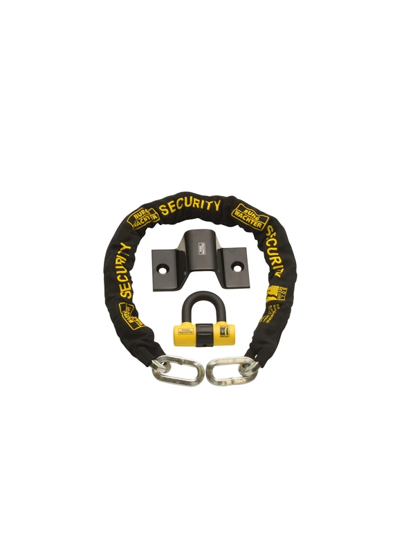 Burg-Wachter 1M 12mm Sold Motorbike Security Chain Ground Anchor Gold Lock, Black