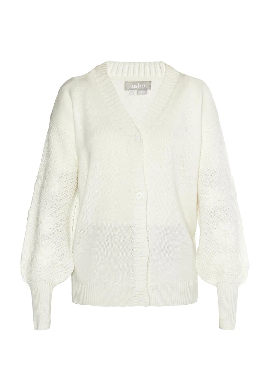 ALARY Women's Knitted Cardigan 10429121-al01, Wool White, Xs/S Sweater
