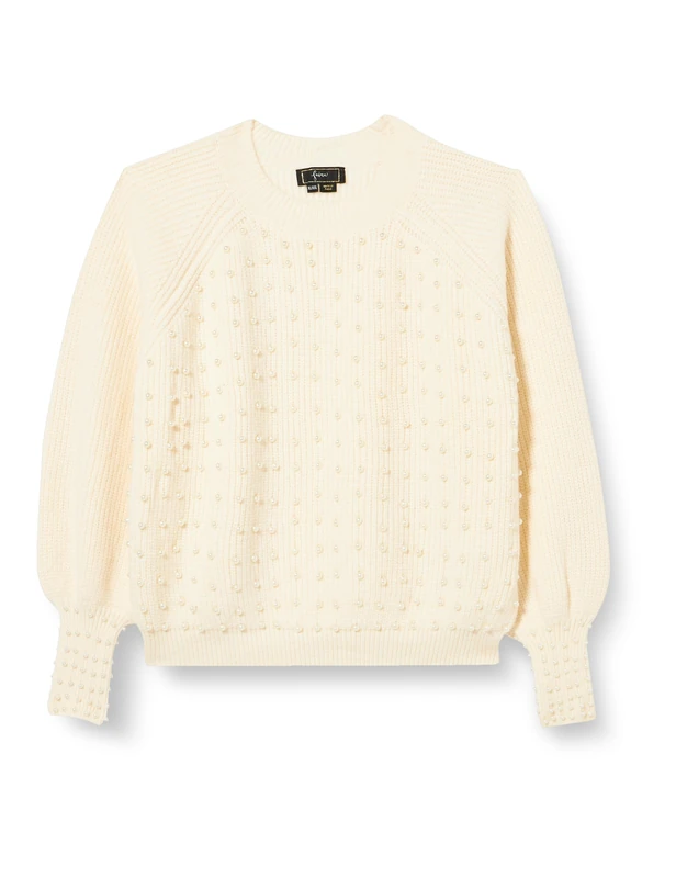 caspio Women's 11025486-ca06 Knitted Jumper, Wool White, XL Sweater, XXL
