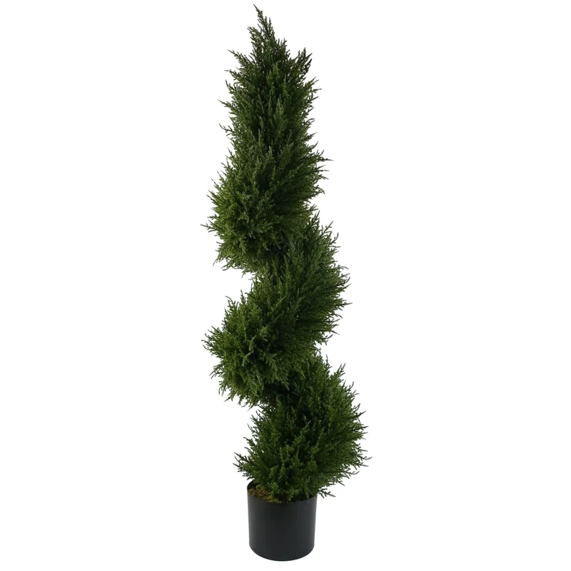 Leaf Artificial Boxwood Tower Tree Topiary Spiral Twist Metal Top Leaf Design UK