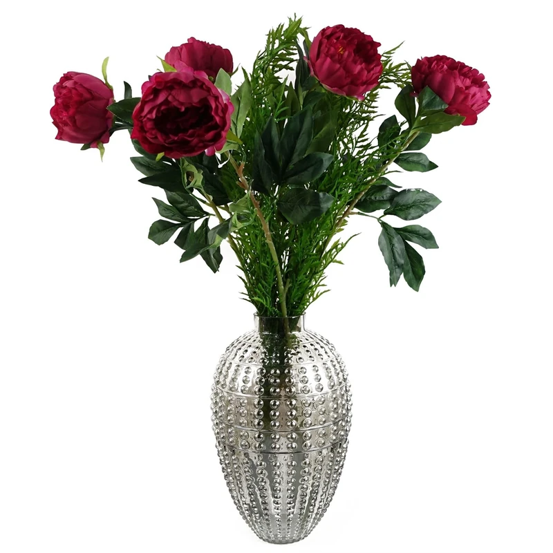 Leaf Design Artificial Flower Display with Vase