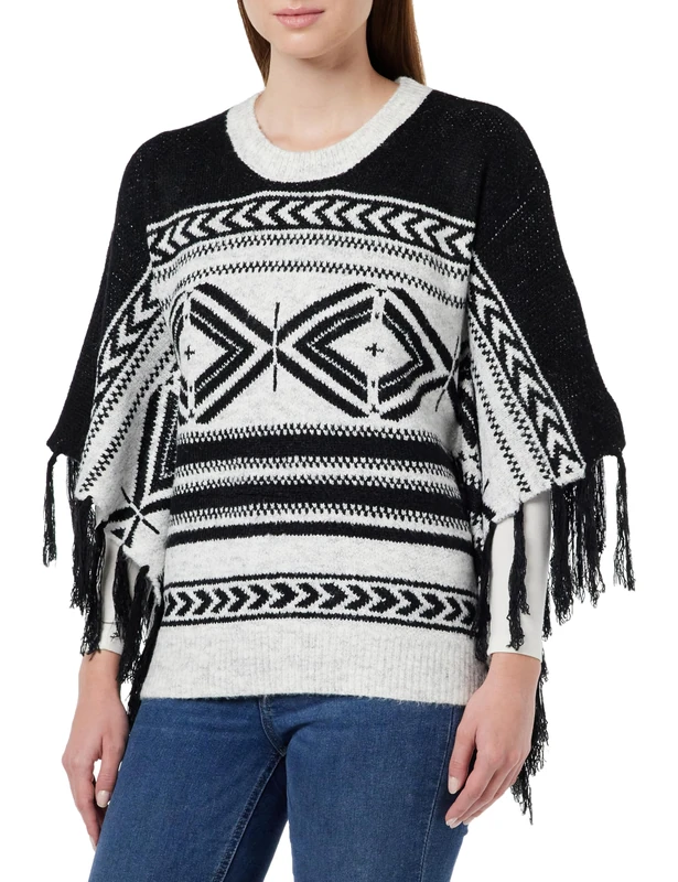 caneva Women's Poncho 19025430-ca02, Black, Xs/S Sweater