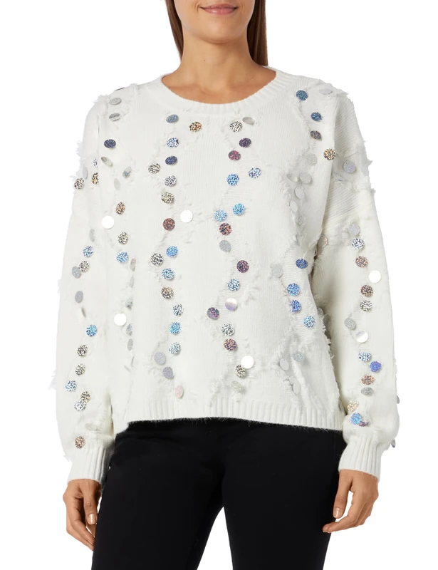 aleva Women's Jumper 19029276-al04, Wool White, Xs/S Sweater