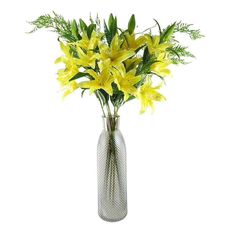 Leaf Design Artificial Flower Display with Vase