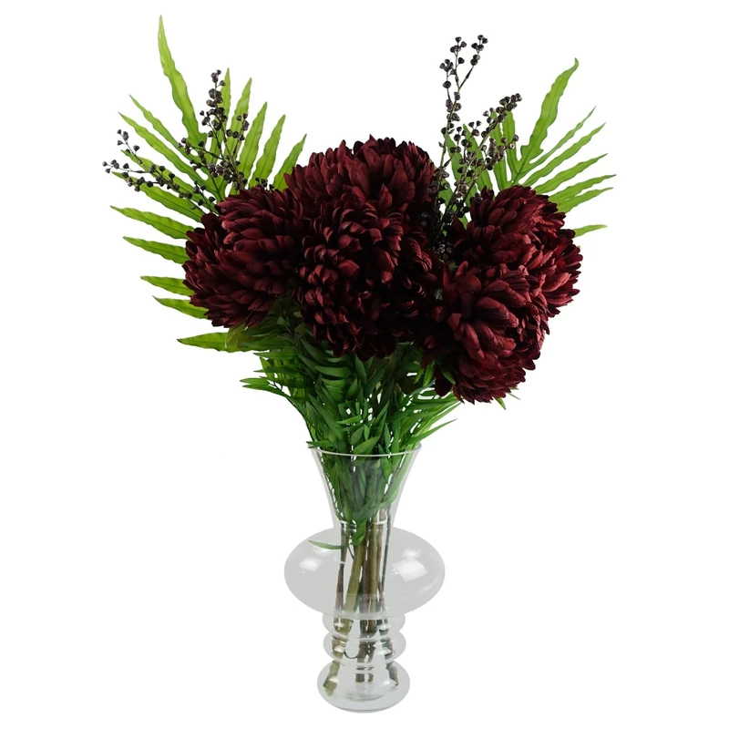 Leaf Design Artificial Flower Display with Vase
