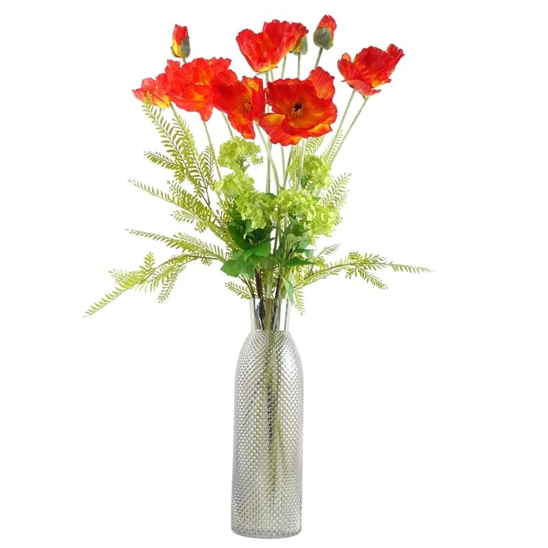 Leaf Design Artificial Flower Display with Vase