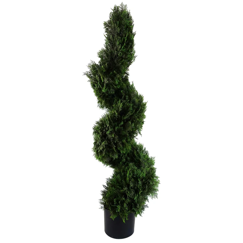 Leaf Artificial Boxwood Tower Tree Topiary Spiral Twist Metal Top Leaf Design UK