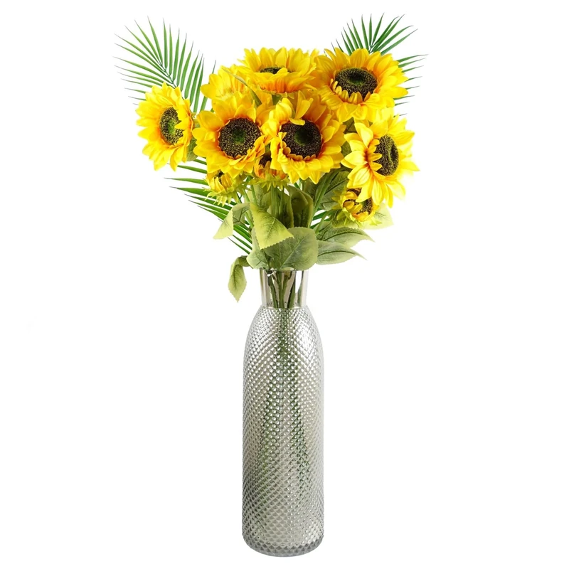 Leaf Design Artificial Flower Display with Vase