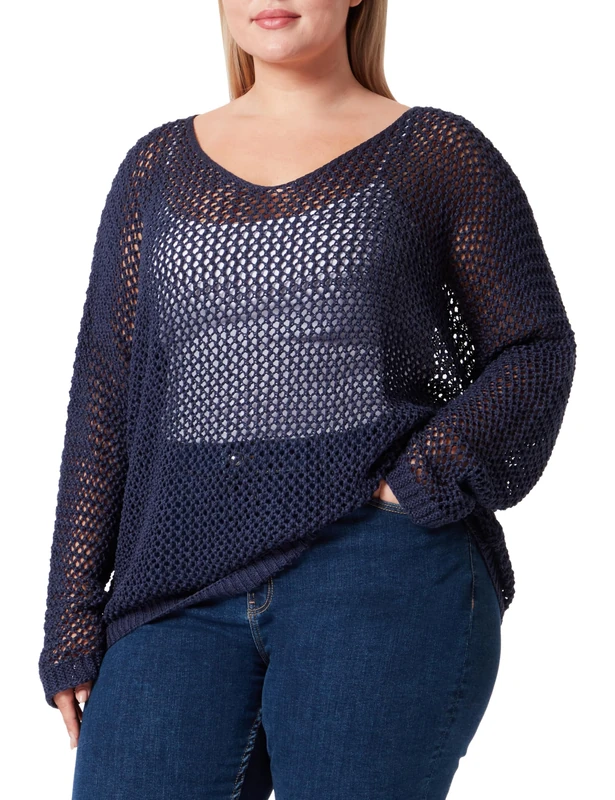 SIDONA Women's Knitted Sweater 15526985-si01, Navy, XL
